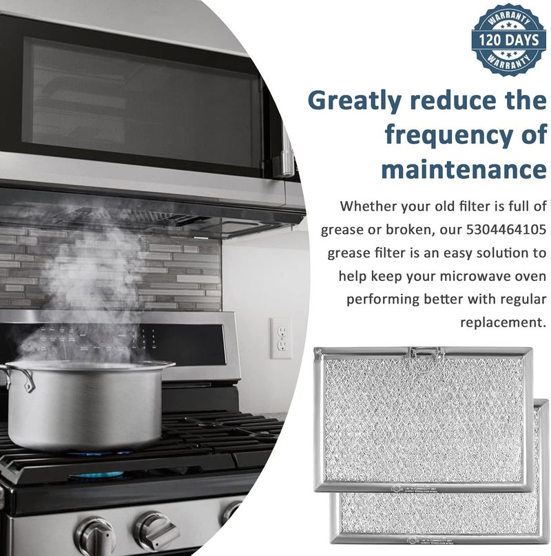 Fetechmate WB06X10608 5304464105 Microwave Grease Filter fit for Frigi.daire G.E Microwave by Replace 5304517871 5304478913 5304509444 5 x 7-5/8 Microwave Grease Filter, Pack of 2 - Image 5